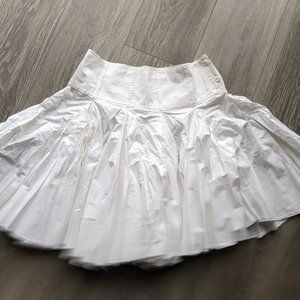 Jordon Casual heavy full Pleated mini skirt white cotton